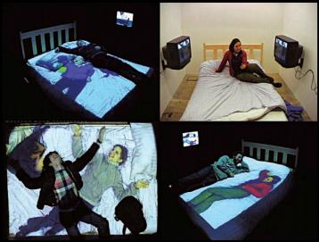Paul Sermon, Telematic Dreaming, 1992 μετατρέπει ένα κρεβάτι με εικόνες υψηλής ανάλυσης που θα μπορούσε να δείξει έναν σύντροφο, ζωντανό αν και είναι χιλιάδες χιλιόμετρα μακριά συμπεριφέρομαι