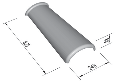 Briaunos gaubtų montavimas Komplektuojančios detalės Briaunos gaubtai Briaunos sandarinimo juosta 2 3. Briaunos užbaigimo gaubtas 2. Briaunos gaubtas 3.