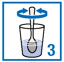 Αδειάστε τα κοκκία από το φακελλίσκο σε ένα ποτήρι. Προσθέστε νερό. Ανακατέψτε μέχρι να διασκορπιστούν τα κοκκία ομοιόμορφα μέσα στο νερό. Πιείτε το αμέσως.