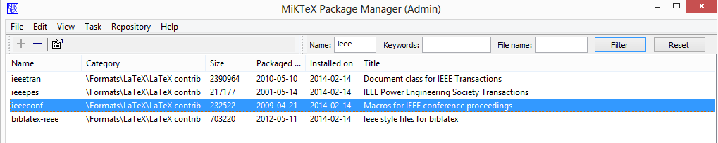 Πσο λα εγθαηαζηήζεηε λέα παθέηα Start Programs Miktex Package Manager (admin) Repository Change Package Repository Δπηιέμηε repository από Διιάδα.