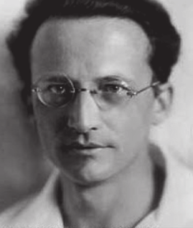 Ε. Schrödinger (1887-1961). Αυστριακός φυσικός. Η θεωρία του συνοψίζεται στην περίφημη κυματική εξίσωση, που περιγράφει με επιτυχία την κίνηση των μικρών σωματιδίων.