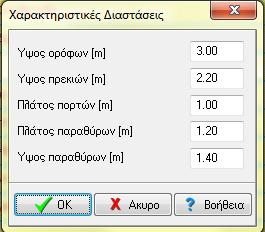 97 Εικόνα 64 Γενικά χαρακτηριστικά κτιρίου 19. ΑΡΧΙΚΈΣ ΤΙΜΈΣ Οι αρχικές τιμές είναι οι τιμές των συντελεστών του προγράμματος, π.χ., σεισμικοί συντελεστές, υλικά, φορτία κλπ.