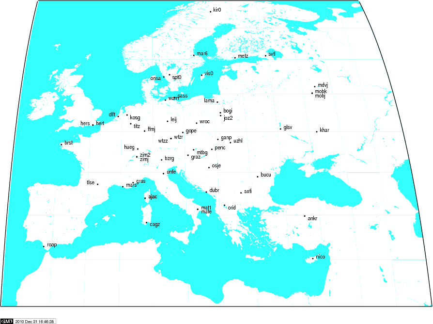 Υάξηεο 2.1 Επξσπαηθό δίθηπν GPS/GLONASS ηνπ δηθηύνπ IGS Map 2.