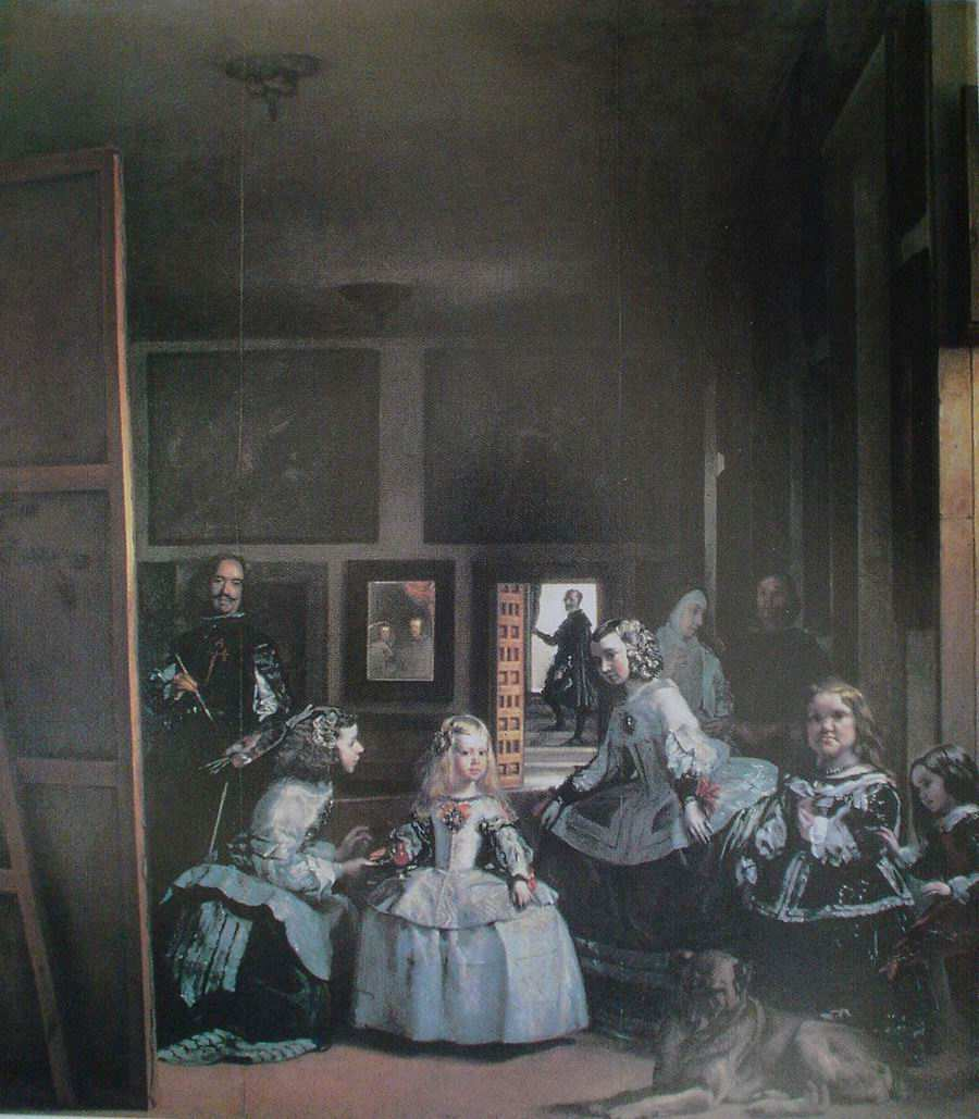 Τίτλος: Οι δεσποινίδες των τιµών Καλλιτέχνης: Βελάσκεθ Χρονολογία: 1656 Περιγραφή: Στο έργο αυτό εµφανίζεται ο ίδιος ο Βελάσκεθ στο στούντιό του στο παλάτι του Αλκαζάρ.