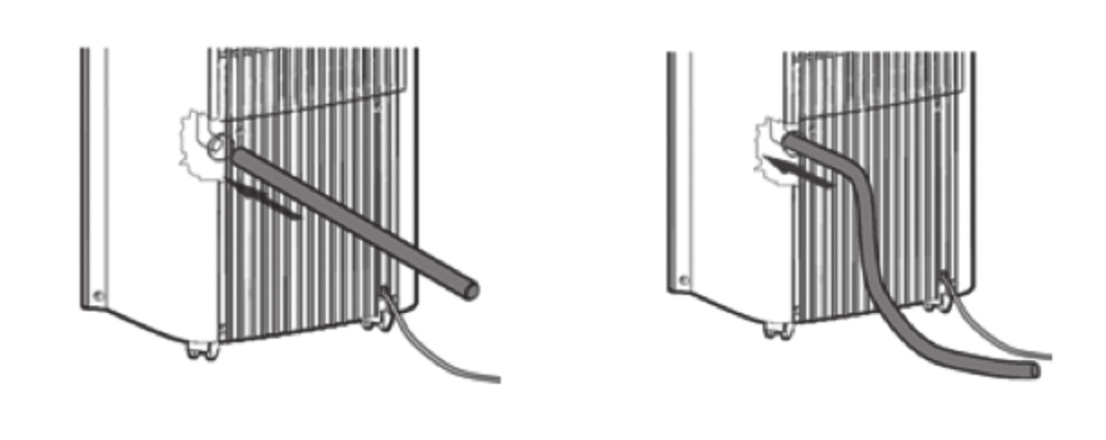 ENGLISH Finf the continuous drainage port in the rear panel Cut the drainage stopper and take it out from the unit Connect the drainage pipe of correct length to the port Please check carefully