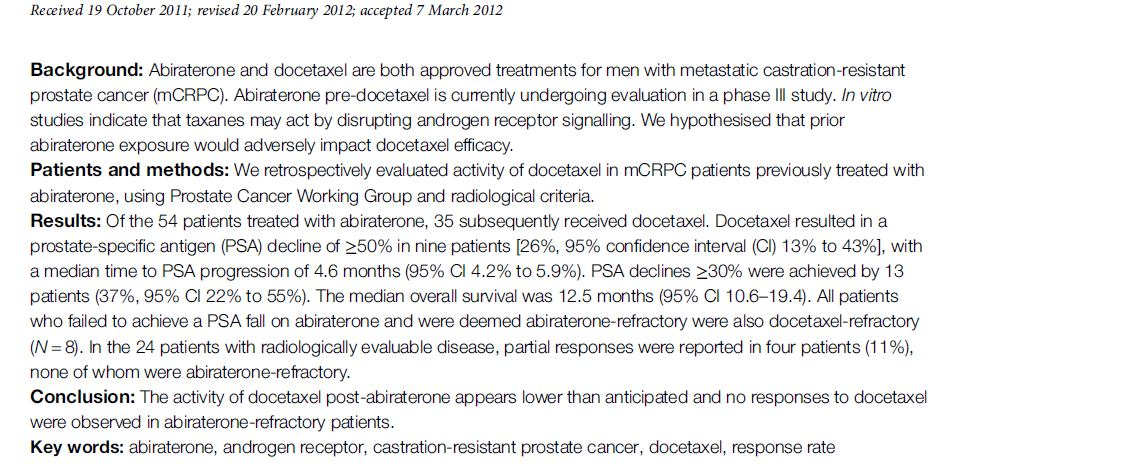 mcrpc θεραπεία δεύτερης γραμμής μετά docetaxel mcrpc