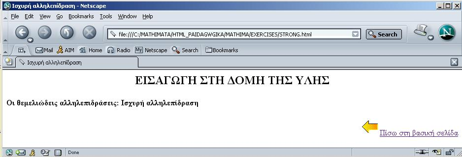 Κάνοντας κλικ πάνω σε κάθε εικονίδιο θα πρέπει να ανοίγει νέο παράθυρο του αναγνώστη ιστοσελίδων και να εμφανίζεται η