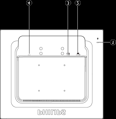 Installing Your LCD Monitor 1 Αντικλεπτική κλειδαριά Kensington 2 Είσοδος VGA 3 Είσοδος DVI-D (διατίθεται για επιλεγμένα μοντέλα) 4 Είσοδος τροφοδοσίας