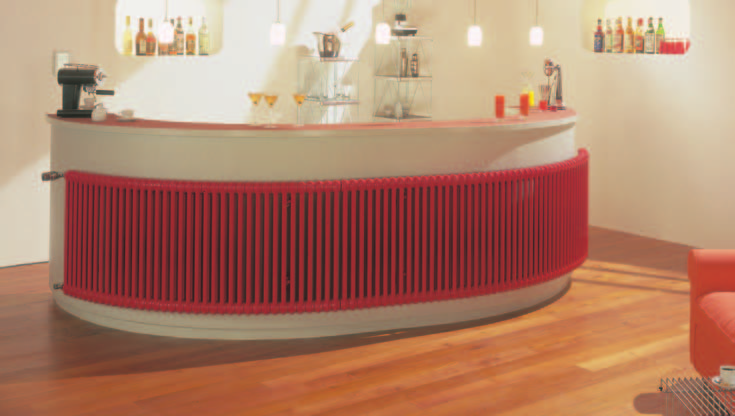 Bench radiators, sanitary radiators with an increased gap between columns specially for use in hospitals, sanatoria, retirement homes... or as curved or corner versions.