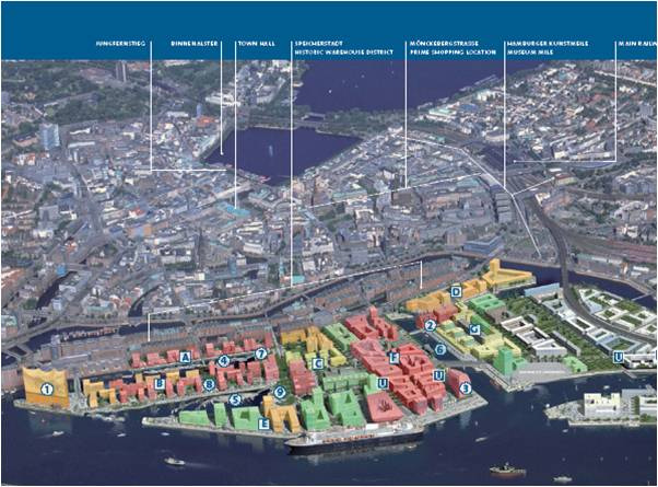 Hafencity (2000 2025) Έκταση: 155 Ha Μίξη Χρήσεων (σχεδιασµένη): 5.500 κατοικίες για 12.