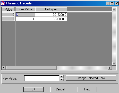 3. Κάτω από το Input Mask File, επιλέγουµε το αρχείο.img που θα χρησιµοποιήσουµε για Mask. 4. Πατώντας το Setup Recode ανοίγει παράθυρο «Thematic Recode».