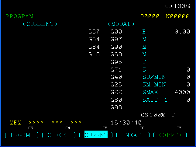 3 Odabirom funkcijske tipke CURRNT na ekranu će se za vrijeme rada prikazivat trenutna pozicija alata. 7.2 Pretraživanje blokova Korištenje ove funkcije omogučuje start programa iz bilo kojeg bloka.
