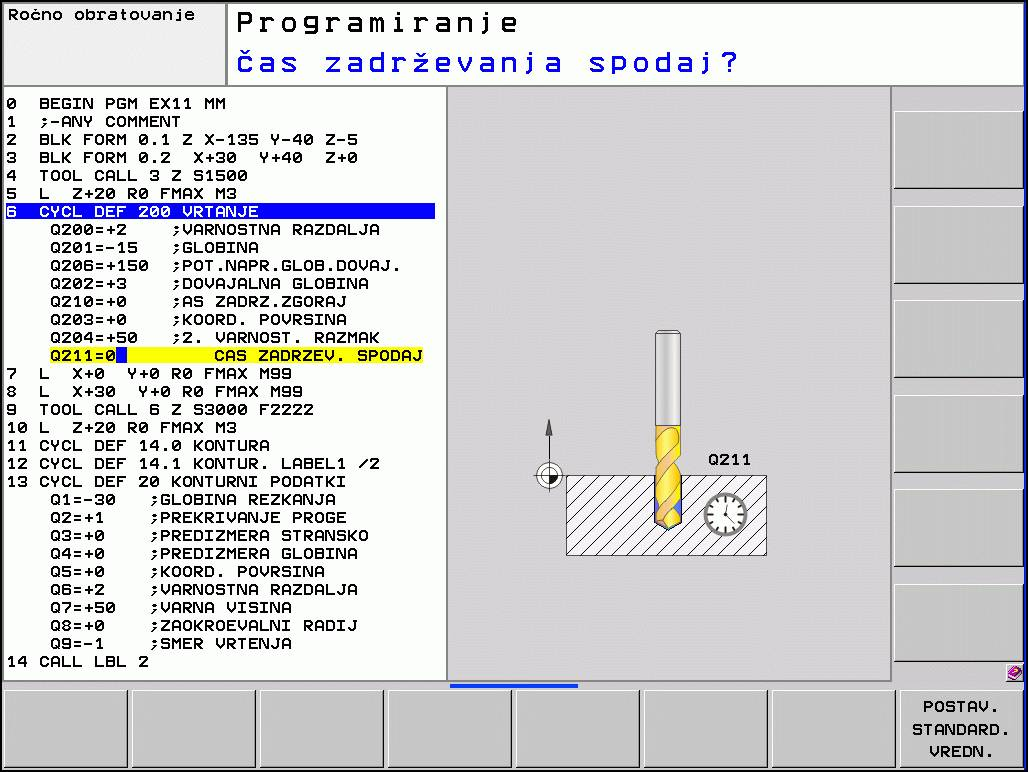 Delo z obdelovalnimi cikli 2.1 2 Definiranje cikla z gumbi V orodni vrstici so prikazane različne skupine ciklov. Izberite skupino ciklov, npr. Vrtalni cikli Izberite cikel, npr. REZKANJE NAVOJEV.