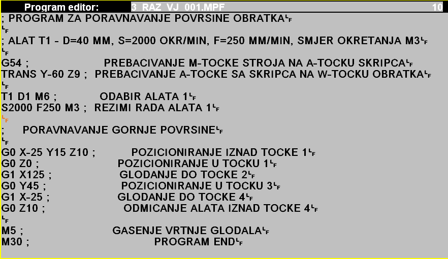 1.2.5 NC PROGRAM Prema operacijskom listu, planu stezanja i planu rezanja izrađuje se NC program.