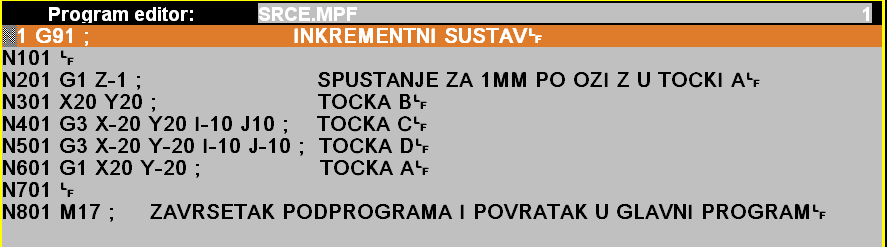 Podprogram za izradu utorne krivulje 8.2.6.