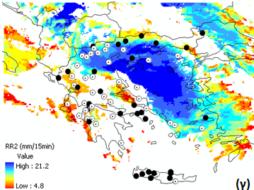 12/12/2008, 09:00 UTC με τις θερμοκρασίες