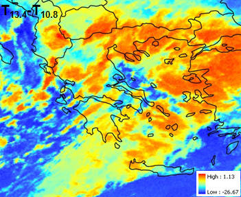 2 μm και 7.3 μm στις 12 Φεβρουαρίου 2009, 17:00 UTC. ΣΧΗΜΑ 17.