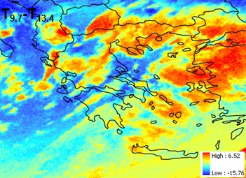 7 μm και 12.1 μm στις 12 Φεβρουαρίου 2009, 17:00 UTC. ΣΧΗΜΑ 19.