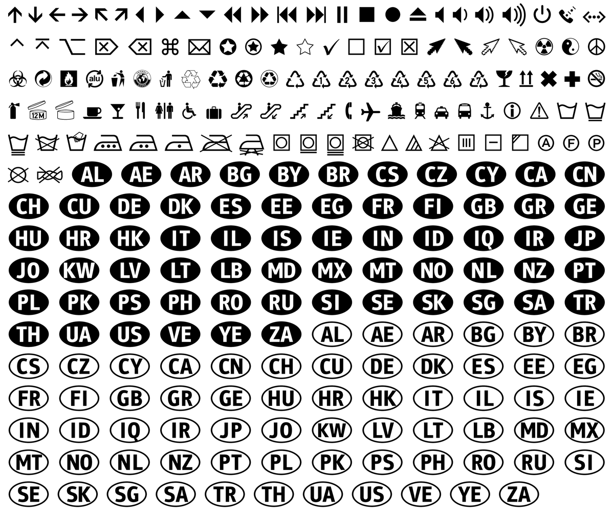 thefullcharacterset punctuation miscellaneous arrows various symbols!?., : ; * ( / ) [ \ ] { }., - ' " # ƒ _ª º ʹ A Ω NOTE_1: The full character set applies to all styles/weights.