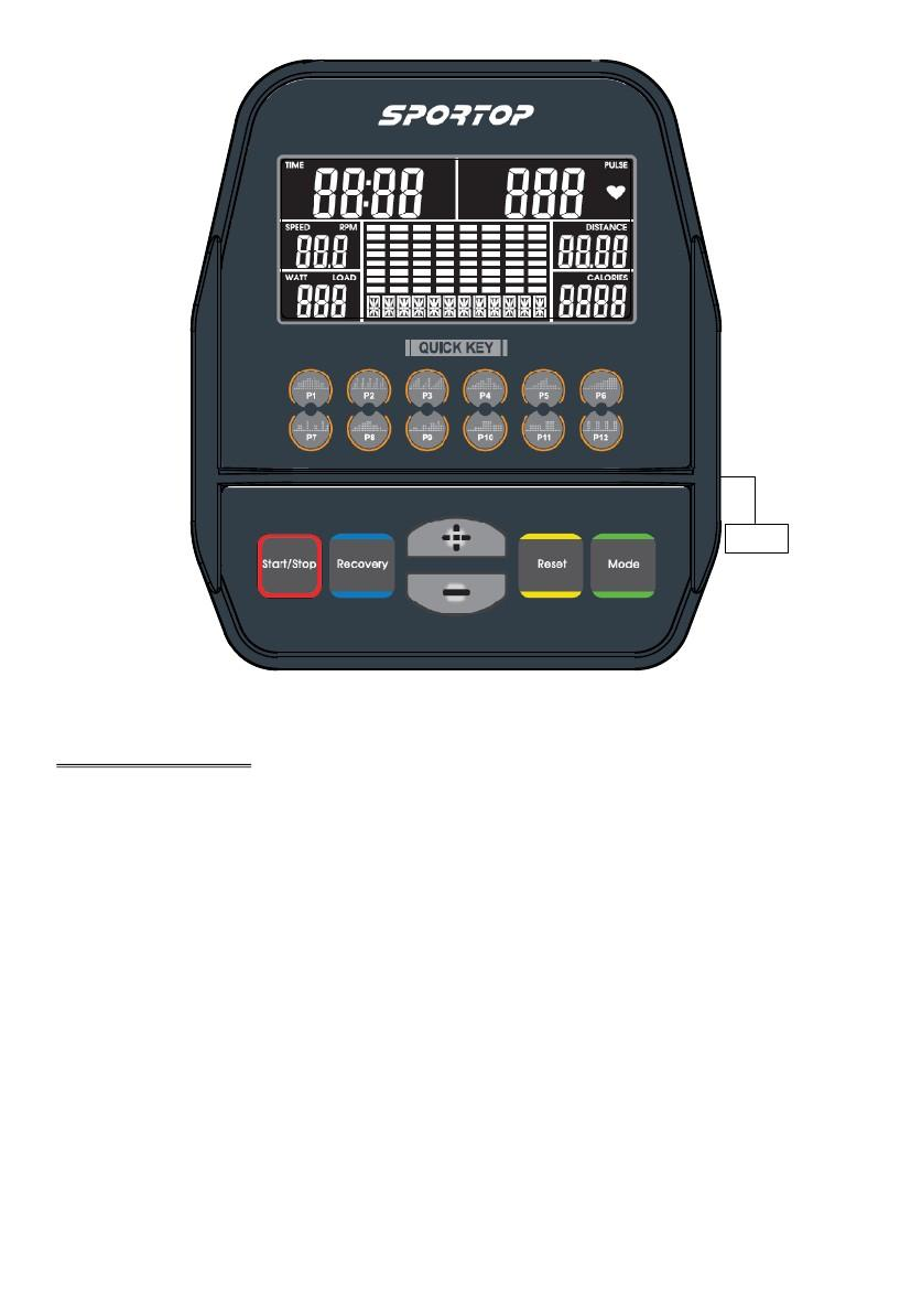 USB ΛΕΙΤΟΥΡΓΙΕΣ ΠΛΗΚΤΡΩΝ: START/STOP RECOVERY + (PLUS) - (MINUS) RESET QUICK KEY MODE USB Για να ξεκινήσετε ή να σταματήσετε την προπόνηση Για να ελέγξετε την κατάσταση ανάκτησης του καρδιακού παλμού