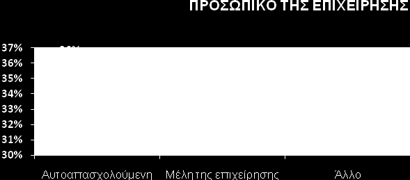 17. Σν πξνζσπηθό ηεο επηρείξεζεο Ζ πιεηνςεθία δήισζε φηη είλαη απηναπαζρνινχκελεο 36%. έρνπλ βνήζεηα απφ άιια κέιε ηεο νηθνγέλεηαο (40%) θαη ην 35%.