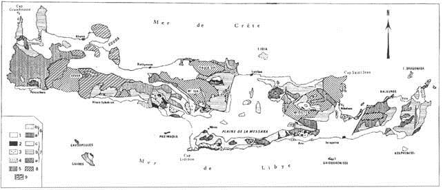 Το αυτόχθονο ή σχετικά αυτόχθονο σύστημα της Κρήτης αποτελεί η ακολουθία «Ταλέα όρη Πλακώδεις Ασβεστόλιθοι».
