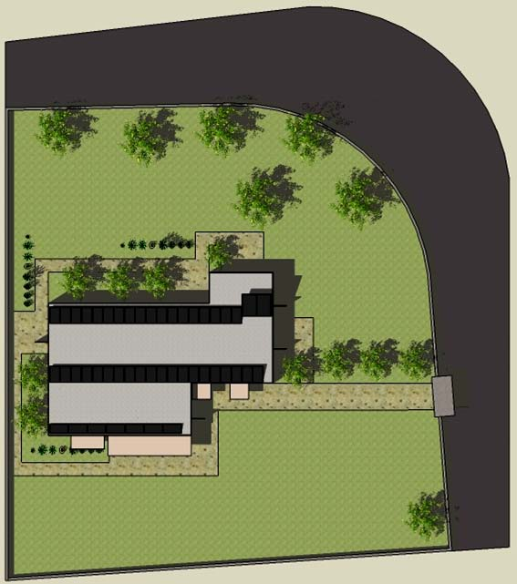 Εικόνα 54. Κάτοψη δώματος του κτηρίου μελέτης. 6.4. Αρχιτεκτονική περιγραφή κτηρίου Το κτήριο που πρόκειται να σχεδιαστεί και μελετηθεί, θα αποτελέσει μόνιμη κατοικία για μία τετραμελή οικογένεια.