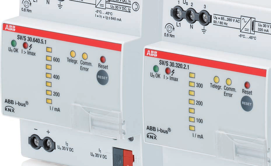 ABB i-bus KNX Νέα τροφοδοτικά με διαγνωστική λειτουργία Ασφαλής τροφοδοσία με εκτεταμένες διαγνωστικές δυνατότητες Τα νέα τροφοδοτικά του συστήματος ABB i-bus KNX, παρέχουν αυξημένες δυνατότητες