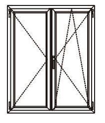 Περιστρεφόμενο Δίφυλλη μπαλκονόπορτα ανοιγόμενη με ρολό Τρίφυλλη πόρτα πτυσσόμενη Σχήμα 1.