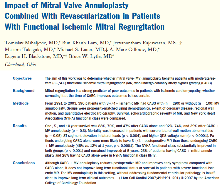 CABG vs CABG με βαλβιπλαστική it does not