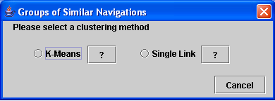 Σχήµα 7.32 Επιλογή της εργασίας Groups of Similar Navigations Η φόρµα που παρουσιάζεται τότε στο διαχειριστή είναι αυτή του Σχήµατος 7.33.