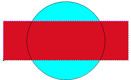 προσθέσαμε σχήματα με τον shape editor με βάση τα δύο χρώματα γαλάζιο και κόκκινο.