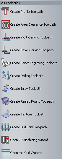 3.13 Δημιουργία toolpaths Το ArtCAM προσφέρει αρκετά 2D/2.