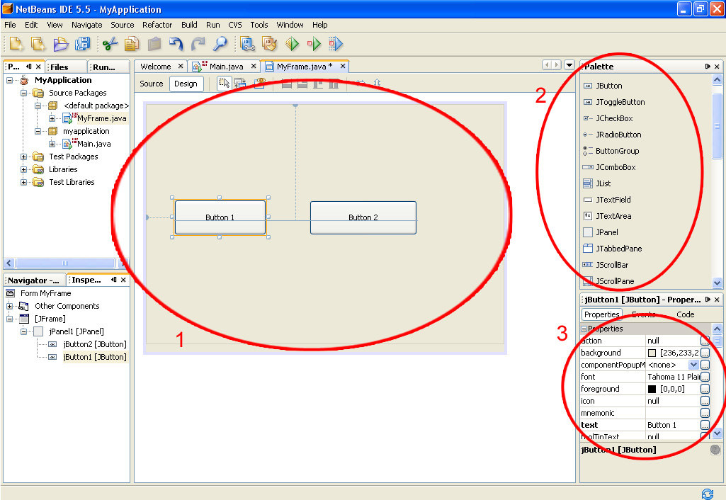 Για δηµιουργία γραφικών διεπαφών το NetBeans θεωρούταν εξαιρετική επιλογή, πρακτικά διαπιστωµένη.