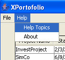 About Εµφανίζει τις πληροφορίες σχετικά µε την έκδοση του XPortofolio και τους δηµιουργούς του προγράµµατος. Εικόνα 18: Το µενού Help.