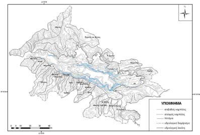 9 th Symposium on Oceanography & Fisheries, 2009 - Proceedings, Volume Ι Εικ. 1: Βυθομετρικός/υψομετρικός χάρτης του Κορινθιακού Κόλπου και της λεκάνης αποστράγγισής του. Πίνακας.