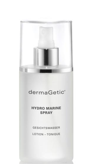 dermagetic HYDRO MARINE SPRAY Αναζωογόνητική, τονωτική λοσιόν ενυδάτωσης για όλους τους τύπους δέρματος Μία τονωτική λοσιόν προσώπου με θαλασσινά εκχυλίσματα Σβήνει τη πρώτη δίψα του δέρματος