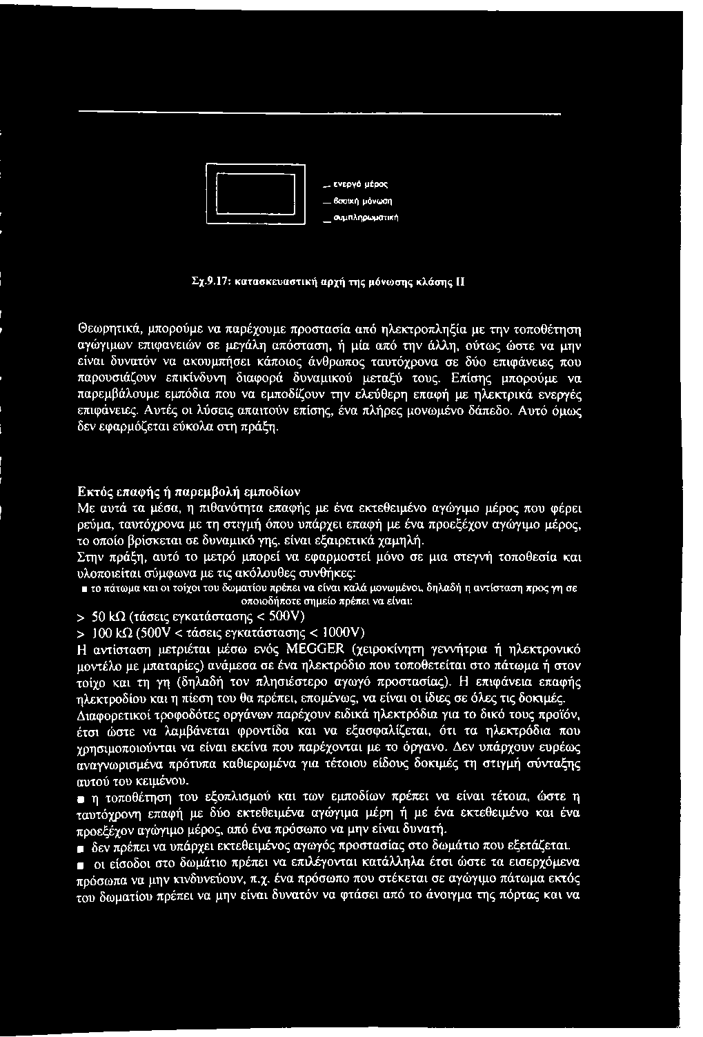 μην είναι δυνατόν να ακουμπήσει κάποιος άνθρωπος ταυτόχρονα σε δύο επιφάνειες που παρουσιάζουν επικίνδυνη διαφορά δυναμικού μεταξύ τους.