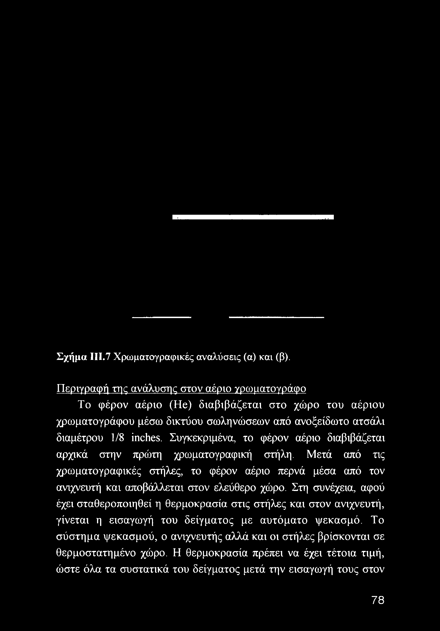 Συγκεκριμένα, το φέρον αέριο διαβιβάζεται αρχικά στην πρώτη χρωματογραφική στήλη.