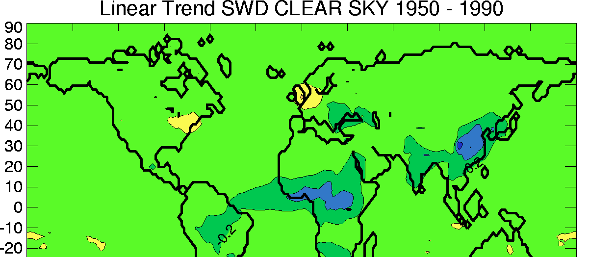 Χάρτης 3: Περίοδος dimming : 1950 1990 2.