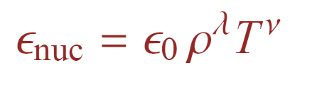 Ο ρυθμός παραγωγής ενέργειας εξαρτάται από την πυκνότητα και την θερμοκρασία αν έχουμε δυο σωμάτια π.χ. pp Ο εκθέτης λ=1 αν έχουμε δυο σωμάτια π.
