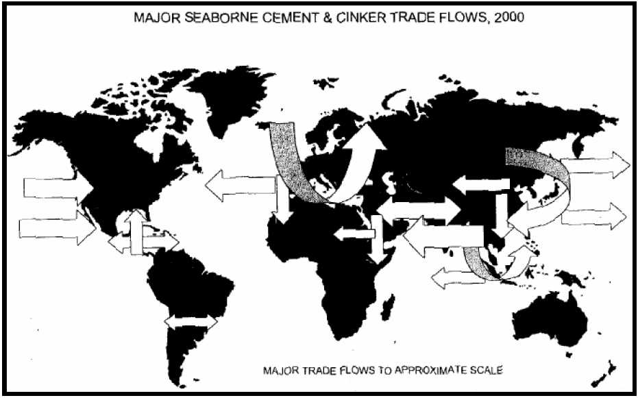 εξέλιξη είχε ως αποτέλεσμα την αύξηση του εμπορίου τσιμέντου μέσω θαλάσσης και την ζήτηση για περισσότερη μεταφορική ικανότητα.