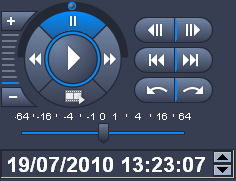 Bosch Video Client Παράθυρο αναπαραγωγής el 47 11.4 Πλήκτρα ελέγχου αναπαραγωγής Εικόνα 11.4 Πλήκτρα ελέγχου αναπαραγωγής 11.4.1 Χρήση των πλήκτρων ελέγχου αναπαραγωγής Αναπαραγωγή Κάντε κλικ στο για αναπαραγωγή εγγεγραμμένου βίντεο προς τα εμπρός στο παράθυρο αναπαραγωγής.