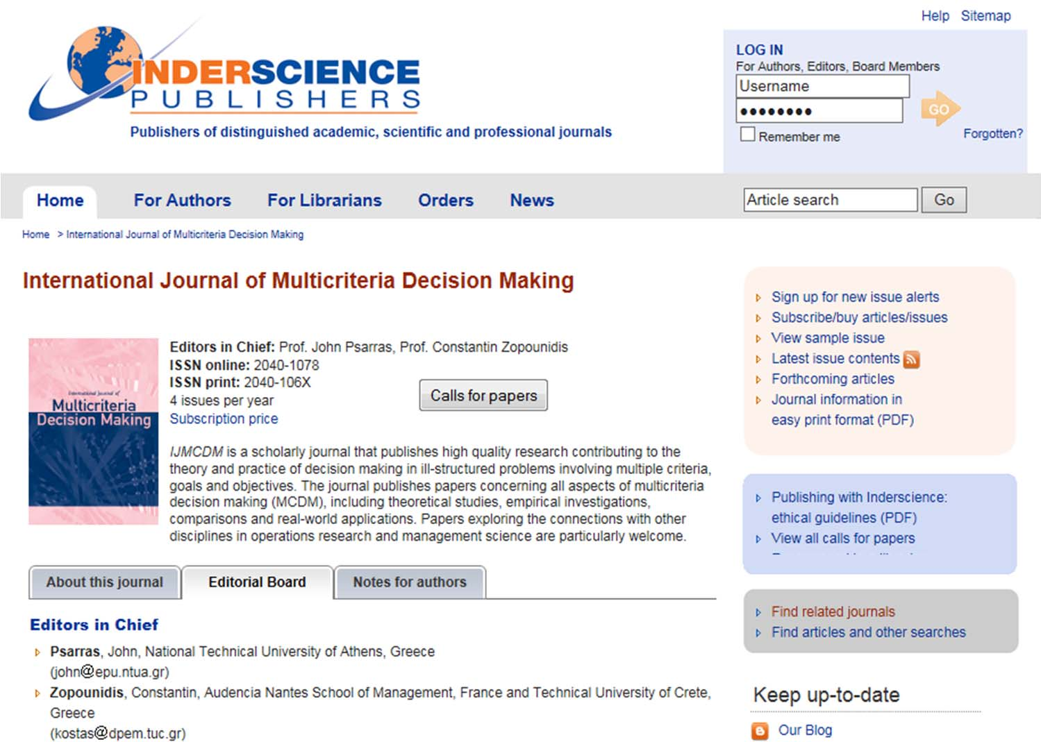 IJ of Multicriteria Decision