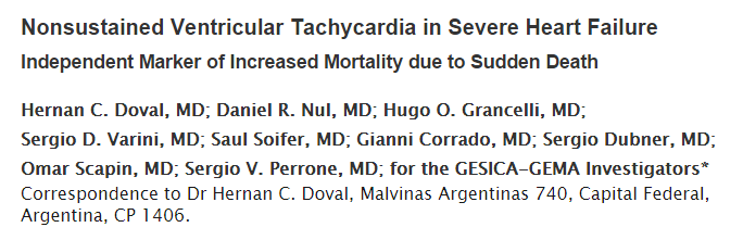 total mortality sudden death progressive heart failure death The presence of NSVT correlates with total mortality,