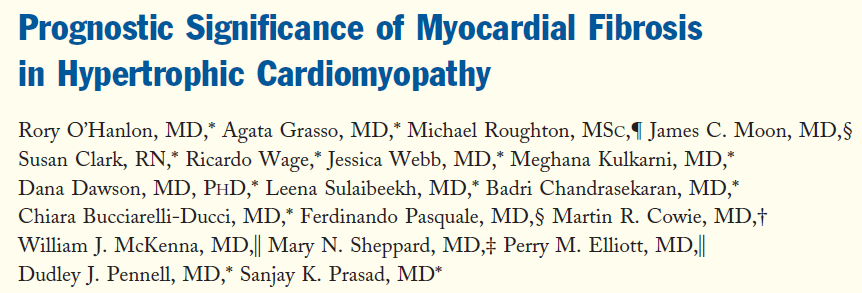 217 consecutive HCM patients 136 (63%) fibrosis; 81 no-fibrosis (37%) Prospective study; FU 3.1+/- 1.