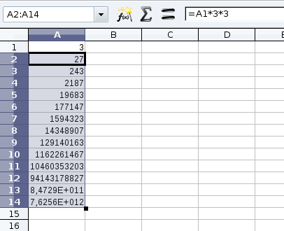 Obrázok 6: Zmena hodnoty v C Základy by sme mali za sebou. Poďme teraz vyskúšať svoje sily na nejakej serióznej matematike. V piatej kapitole ste robili sadzbu nasledujúceho vzorca: =4. 2.