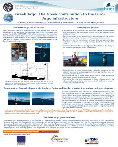 Kassis, D., Perivoliotis, L., Korres, G., 2014. Greek Argo: Towards monitoring the Eastern Mediterranean - First deployments preliminary results and future planning.