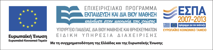 Η παρούσα έρευνα έχει συγχρηματοδοτηθεί από την Ευρωπαϊκή Ένωση (Ευρωπαϊκό Κοινωνικό Ταμείο-ΕΚΤ) και από εθνικούς πόρους μέσω του επιχειρησιακού προγράμματος «Εκπαίδευση και Δια