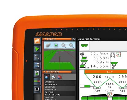 Τερματικά ISOBUS 22 23 Τα πλεονεκτήματά σας με τους διανομείς ISOBUS της AMAZONE: Ο χειρισμός μηχανήματος, η διαχείριση έργου, η τεκμηρίωση και η υποδιαίρεση πλάτους του διανομέα AMAZONE είναι δυνατά
